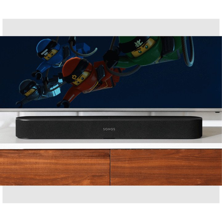 sonos beam front black under tv