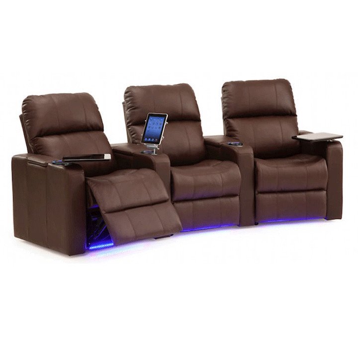 Brown Leather Home Cinema Seats with technology