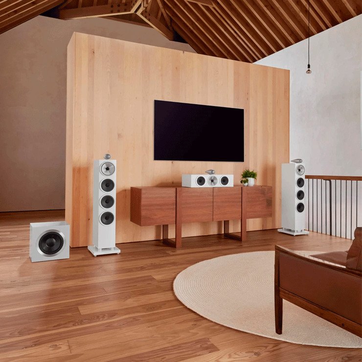 702 S3 Floorstanding Speakers Satin White Home Cinema System