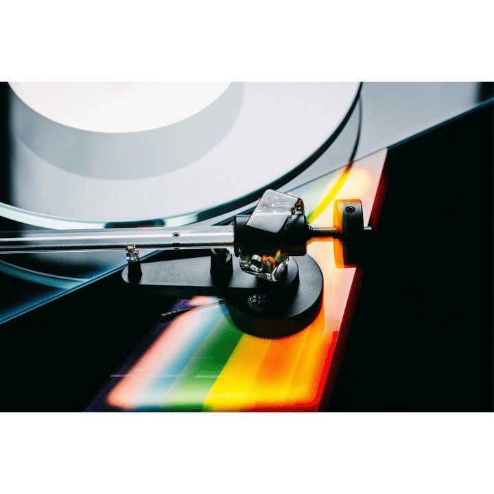 The Dark side of the moon special edition turntable closeup