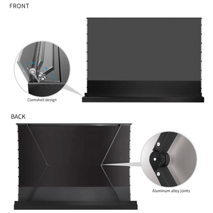 Lift-Up-Tab-Tensioned-16-9-ALR-Projector-Screen Front & Back