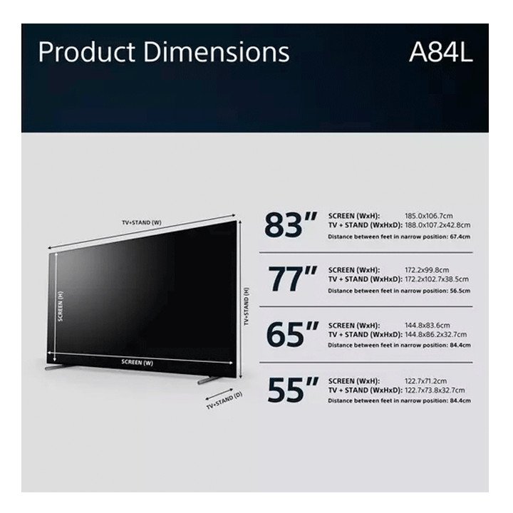 SONY A84LU Product Dimensions