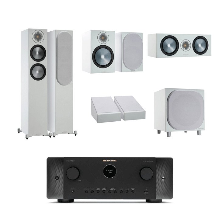 Monitor Audio Bronze & Marantz Home Cinema Bundle (White)