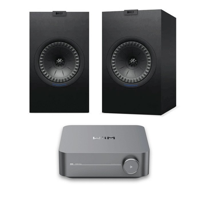 WiiM Stereo Amplifier with KEF Q350 Bookshelf Speakers