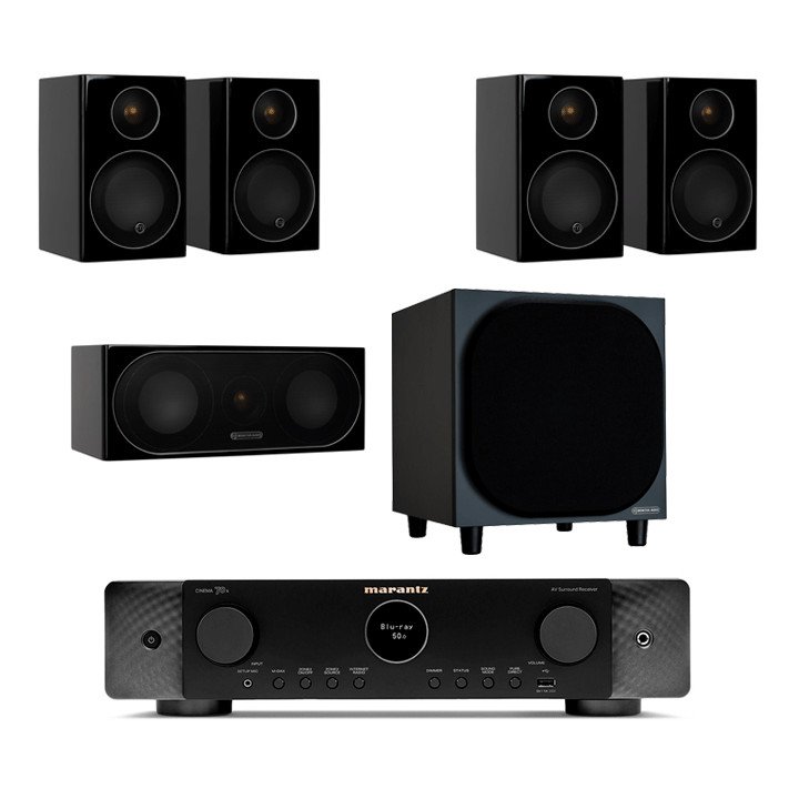 Monitor Audio Radius 90 Cinema Bundle with Marantz Cinema 70 Slimline AMP Black