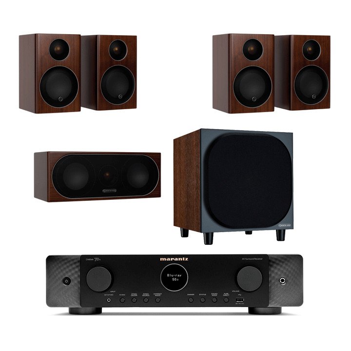 Monitor Audio Radius 90 Cinema Bundle with Marantz Cinema 70 Slimline AMP Walnut