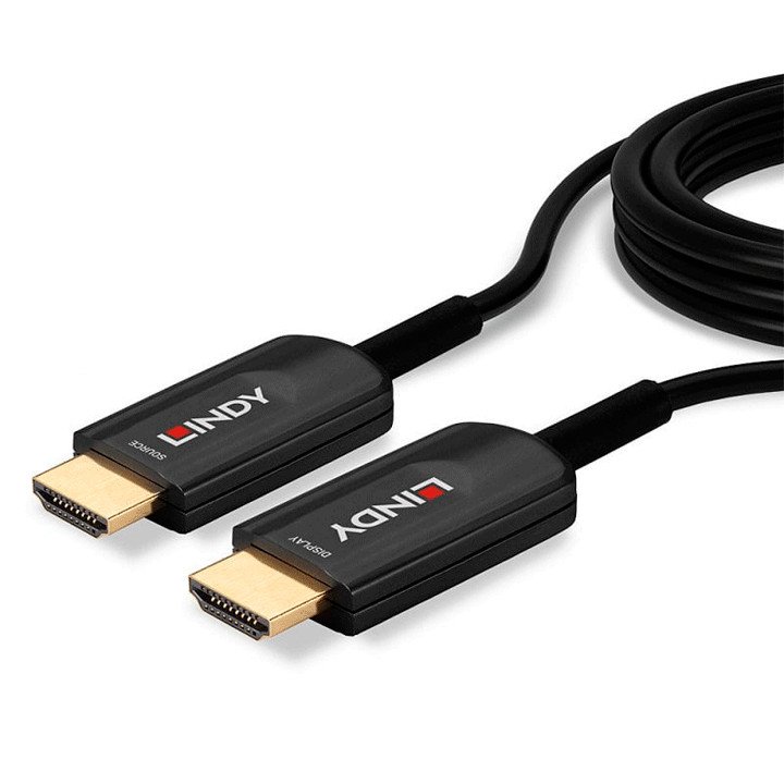 Lindy Fibre Optic Hybrid Ultra High Speed HDMI Cable Right Angle