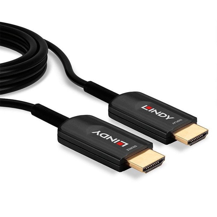 Lindy Fibre Optic Hybrid Ultra High Speed HDMI Cable Left Angle