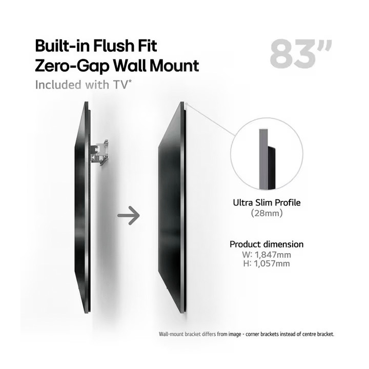 LG OLED83G54LW Flush Fit Wall Mount