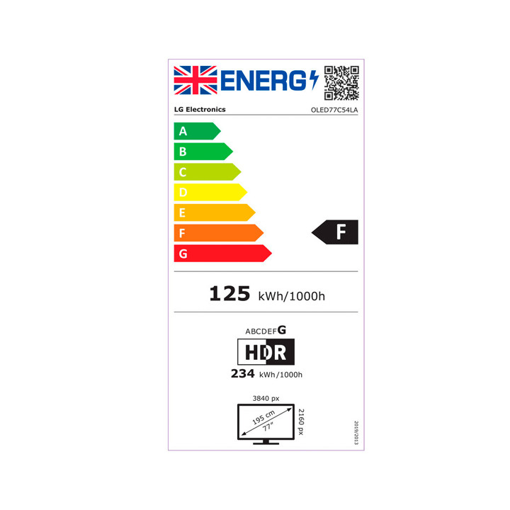 LG 77 OLED77C64LA Energy Performance