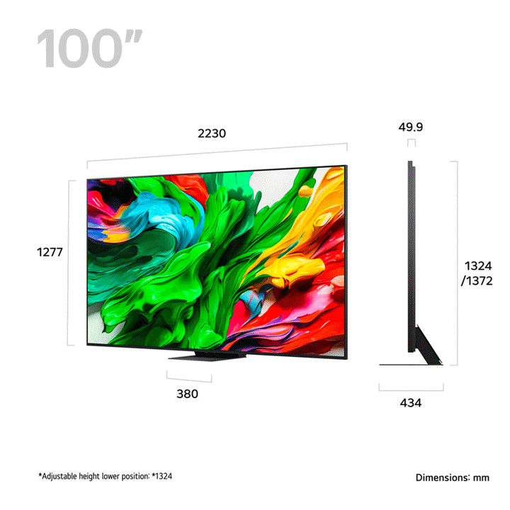 LG 100QNED86A6 Dimensions